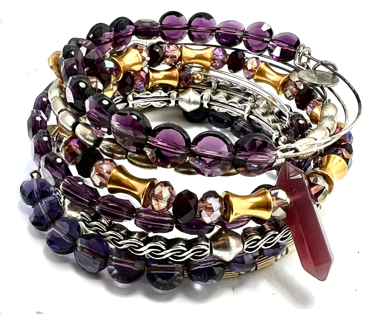 Alex and Ani - Amethyst Luxe Beaded Bangle Bracelet