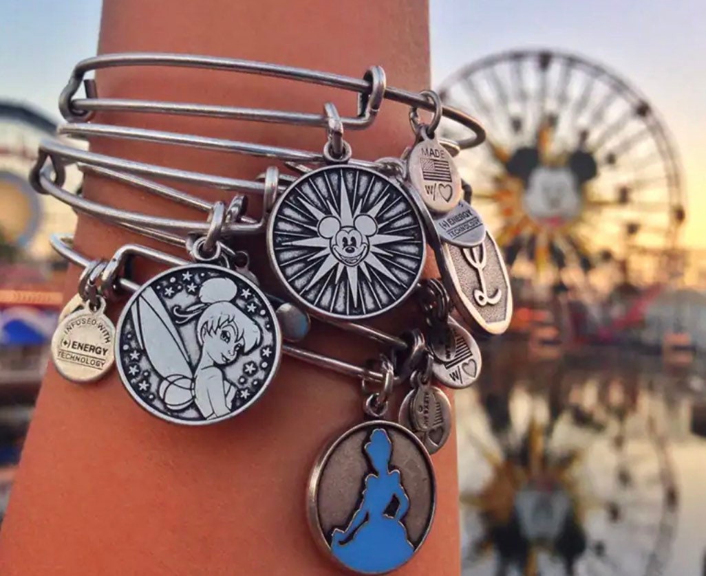 Alex and Ani - Disney Parks Exclusive, Braided Leather Wrap Vintage 66 Series Bangle Bracelet, 2 Different Styles, Gift for Her