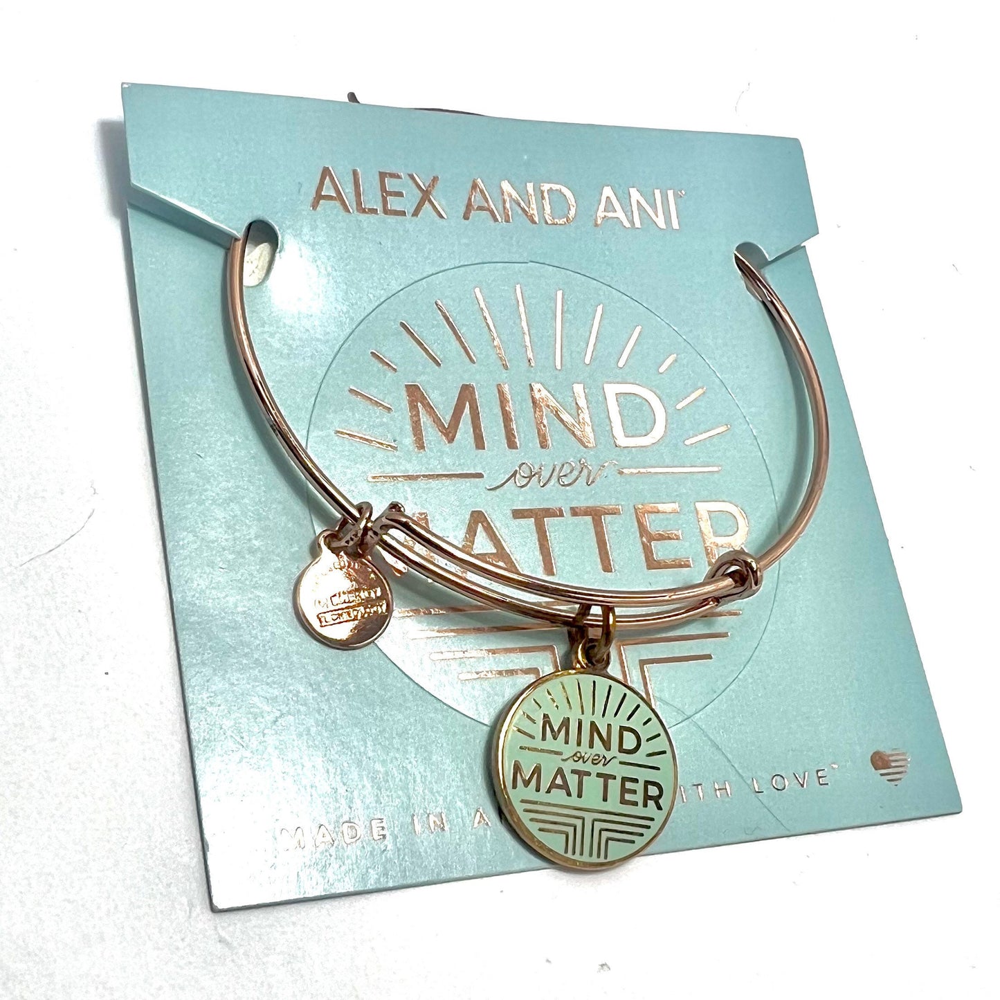 Alex and Ani - Mind over Matter Charm Bangle, Shiny Rafaelian Rose Gold, Stackable, Adjustable, Collector’s Gift for Her