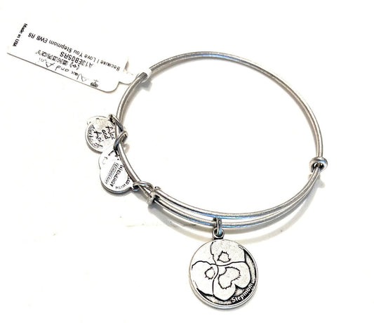 Alex and Ani - because I Love You Step Mom Charm Bangle in Rafaelian Silver® Bracelet