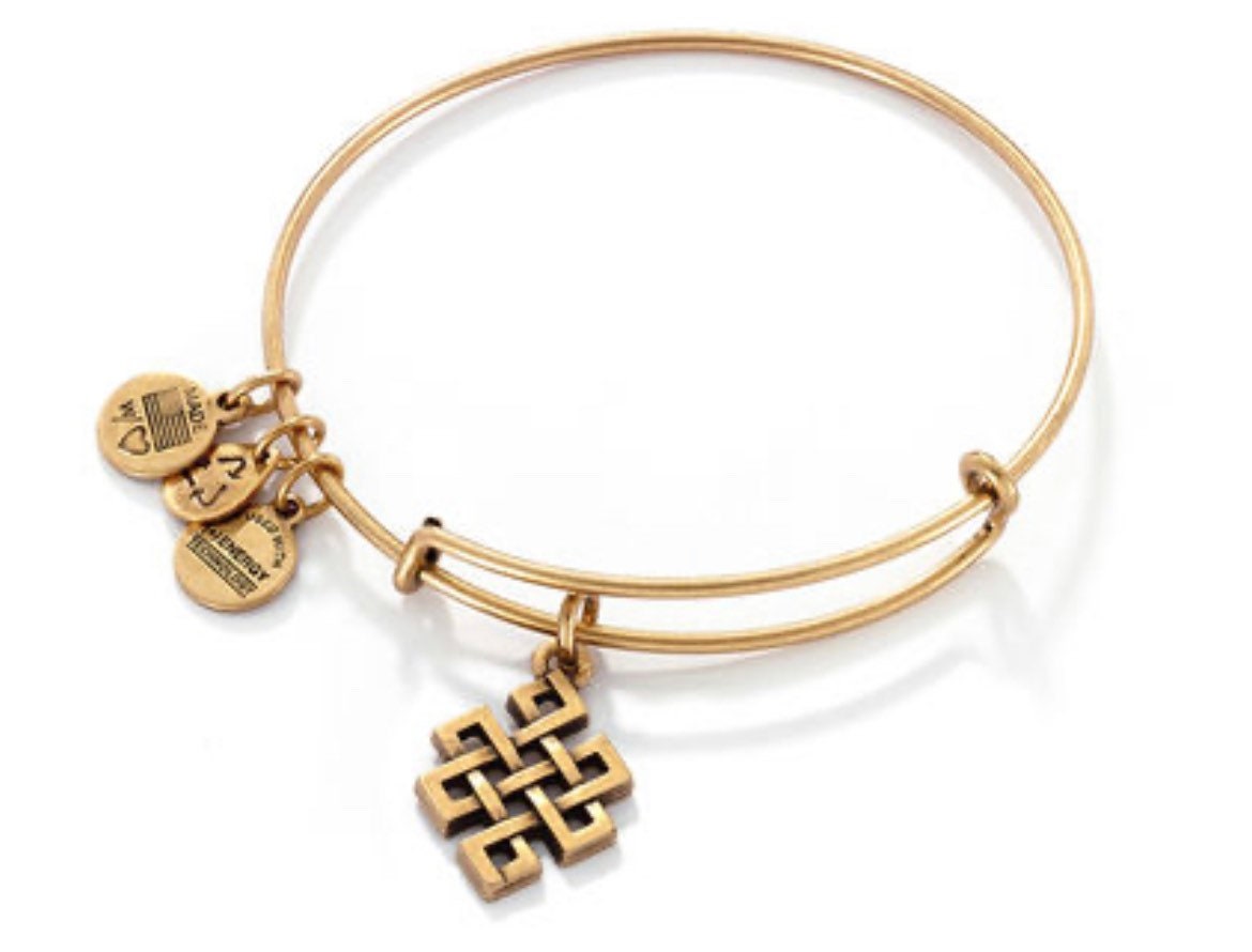 Alex and Ani - Endless Knot Charm Gift for Her in Rafaelian Silver/GoldRose Gold, Collector’s Bangle Bracelet, Gift for Her