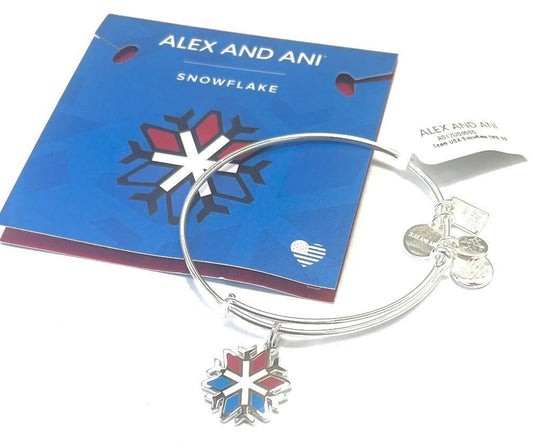 Alex and Ani - Team USA Olympic Winter Games Snowflake Charm Bangle, NWT, Rafaelian Shiny Gold/Shiny Silver, Collector’s Gift for Her