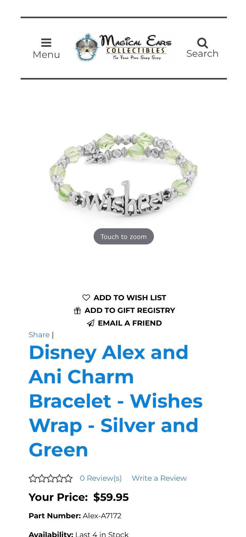 Alex and Ani - Disney Park Exclusive - Wishes Vintage 66 Wrap - Rafaelian Silver & Green Crystal Beads, Collector’s Bracelet, Gift for Her