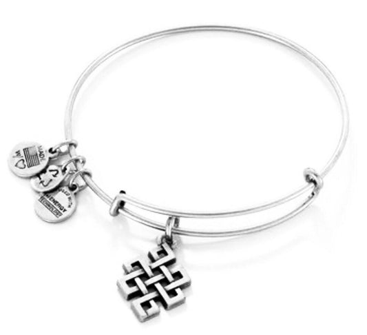 Alex and Ani - Endless Knot Charm Gift for Her in Rafaelian Silver/GoldRose Gold, Collector’s Bangle Bracelet, Gift for Her