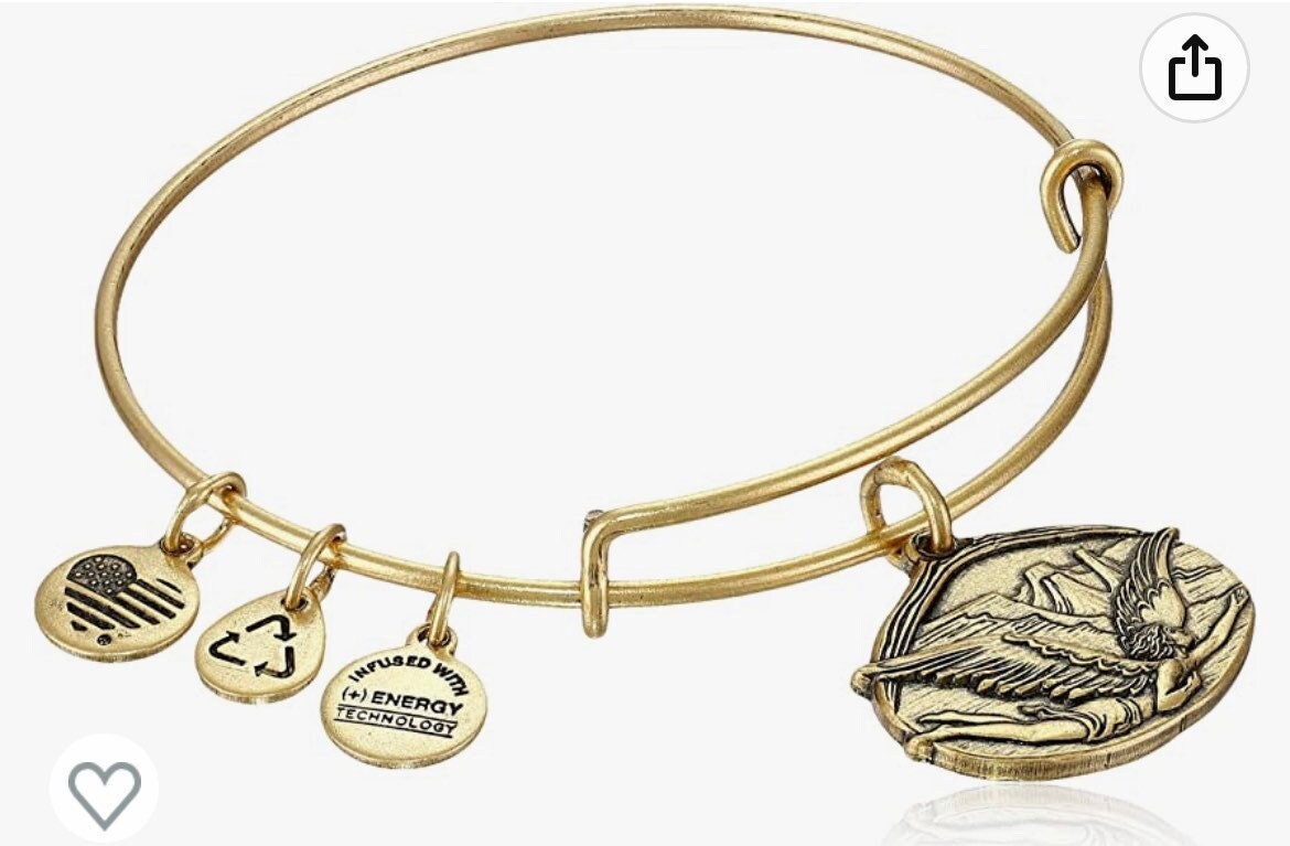 Alex and Ani - Guardian of Freedom Fly With Me Charm Bangle, Adjustable & Stackable, Rafaelian Gold, Collectable Gift for Her, NWOT * Card