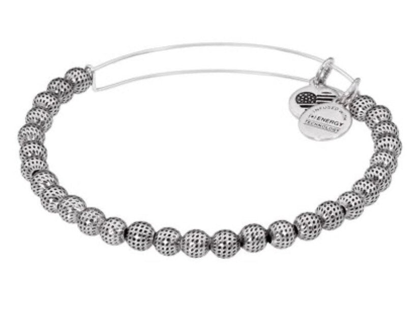 Alex and Ani -Euphrates Beaded Bangle Bracelet - Shiny Rafaelian Rose Gold/Silver®, Adjustable, Collector’s Gift for Her