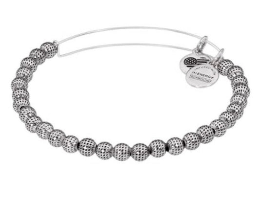Alex and Ani -Euphrates Beaded Bangle Bracelet - Shiny Rafaelian Rose Gold/Silver®, Adjustable, Collector’s Gift for Her
