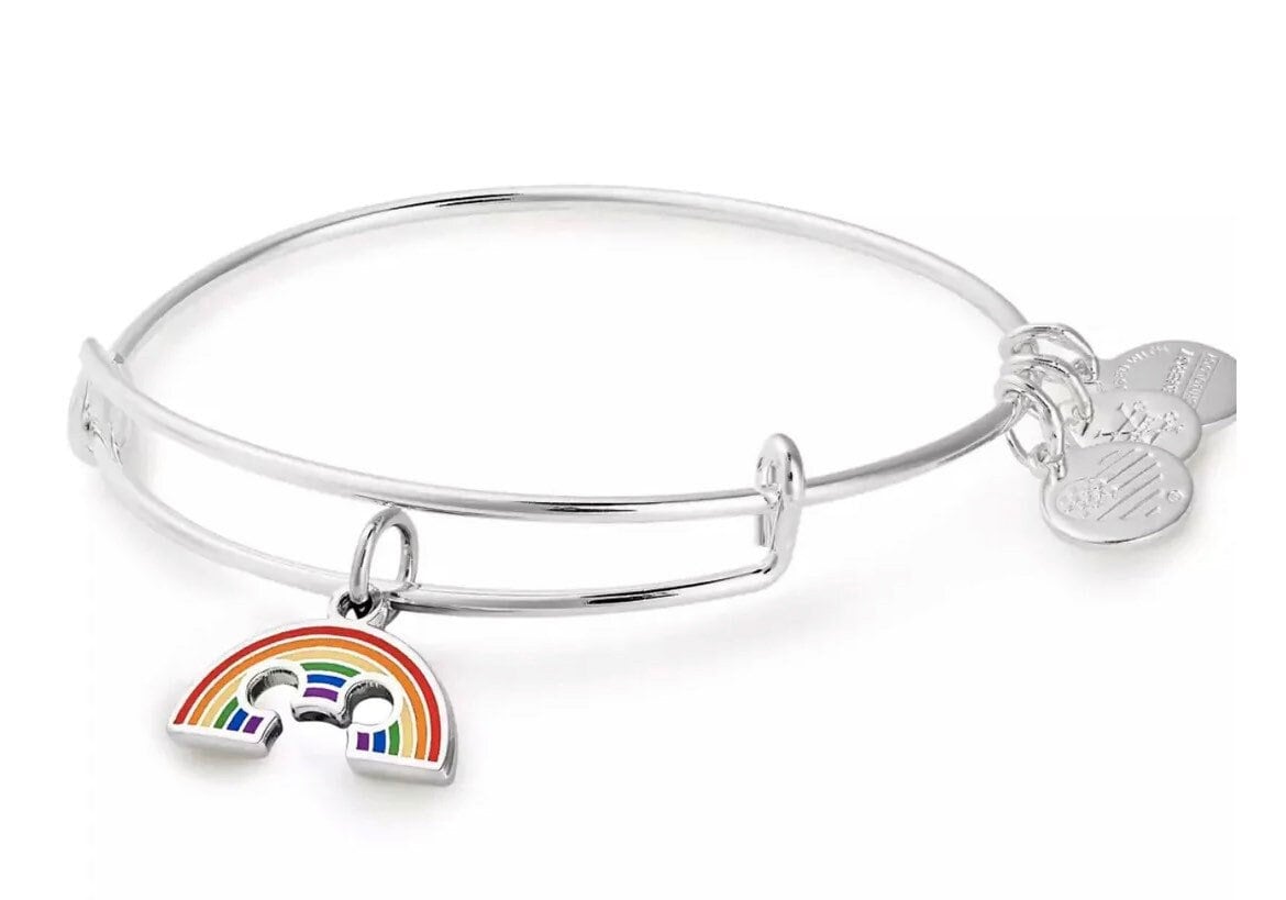 Alex and Ani - Disney Park Exclusive -  Rainbow Ears Mickey Mouse Collection Bangle Bracelet, Rafaelian Shiny Silver, NWT in Box