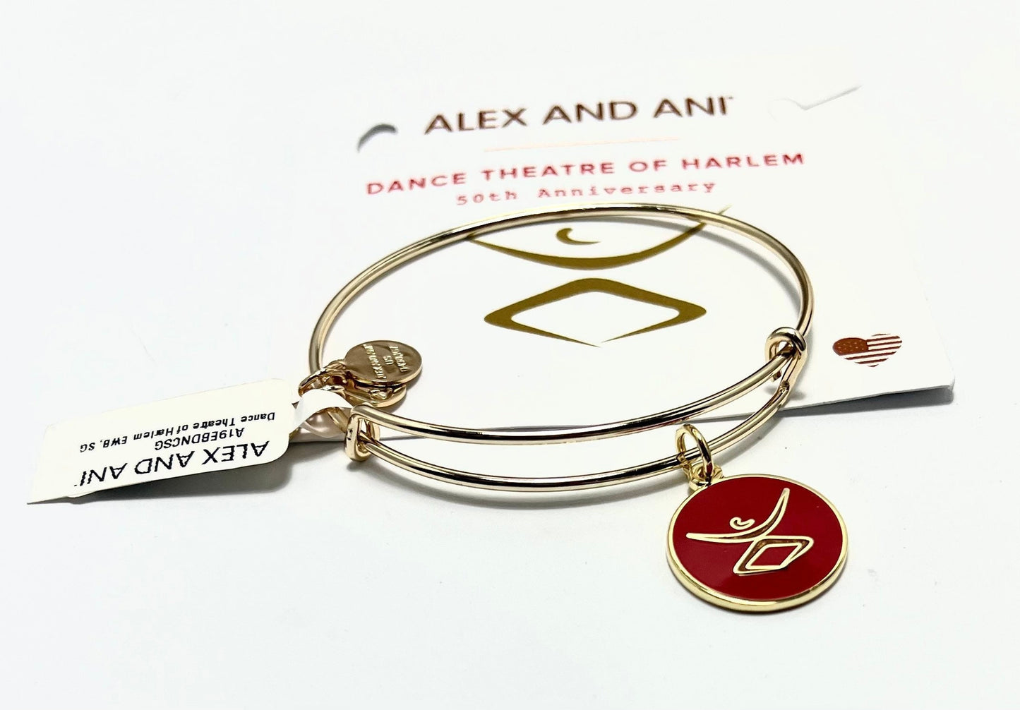 Alex and Ani - Dance Theater of Harlem, Shiny Rafaelian Gold, NWT + Card, Adjustable & Stackable, Bangle Bracelet, Collector’s Gift for Her