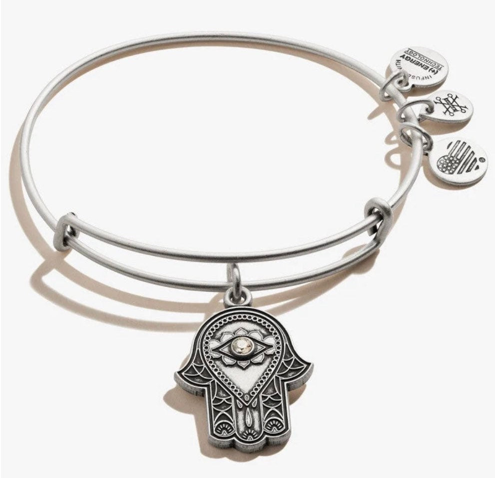 Alex and Ani - Hand Of Fatima, Rafaelian GOLD/Silver®, With Swarovski Crystal, Adjustable and Stackable,  Collector’s Gift for Her