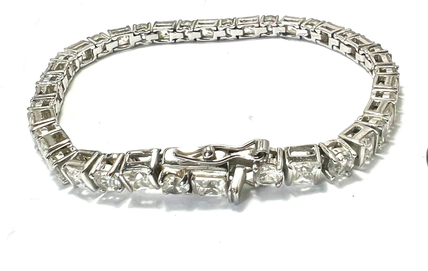 The Knot Tennis Bracelet, Silver, Round & Princess Cut Cubic Zirconia