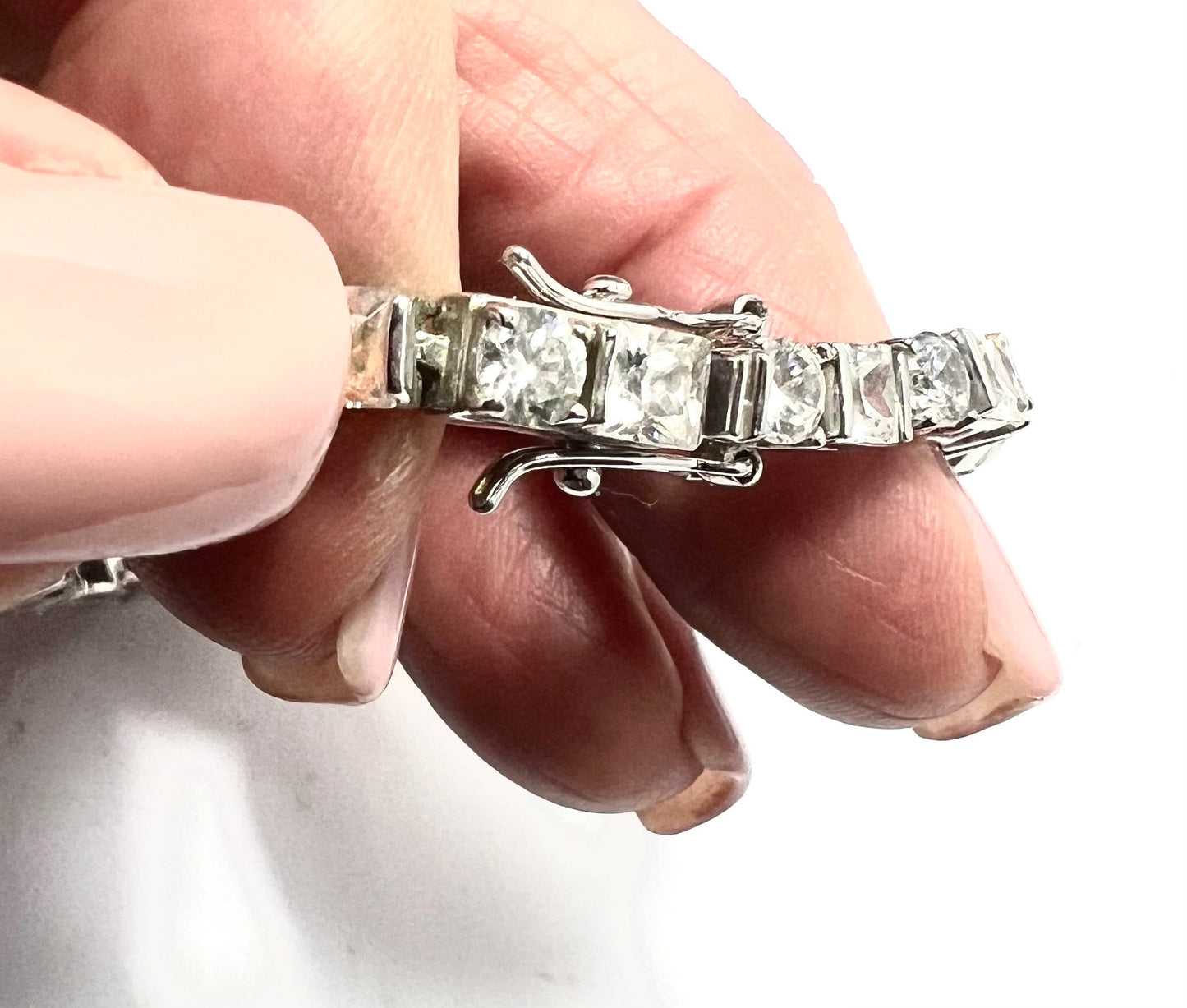 The Knot Tennis Bracelet, Silver, Round & Princess Cut Cubic Zirconia