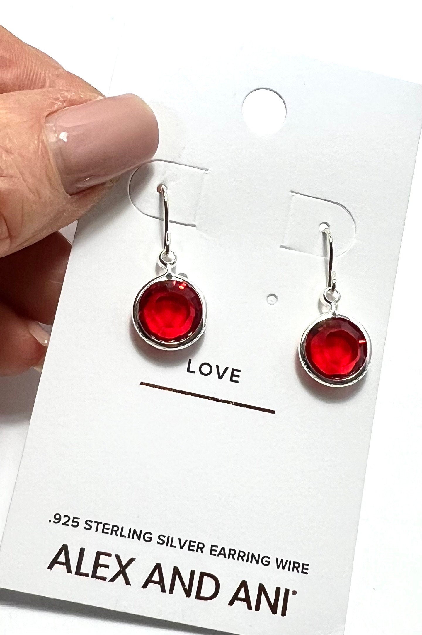 Alex and Ani - July Birthstone, Siam Swarovski Crystal Pierced Earrings