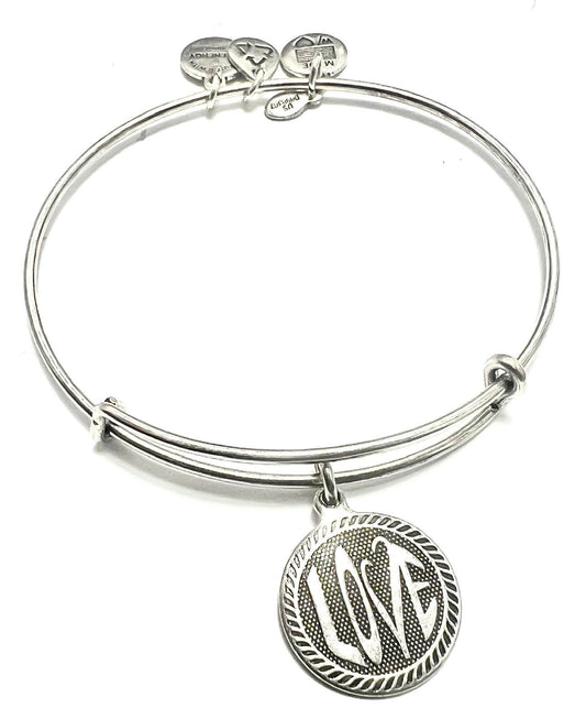 Alex and Ani - LOVE Charm Bangle, Stackable Bracelet Retired & Rare