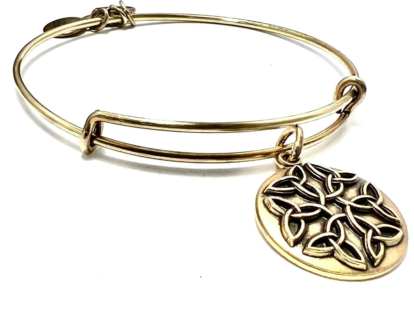 Alex and Ani - Endless Knot Charm Bangle, Gift for Her in Rafaelian Gold, Stackable & Adjustable, Collector’s Bracelet