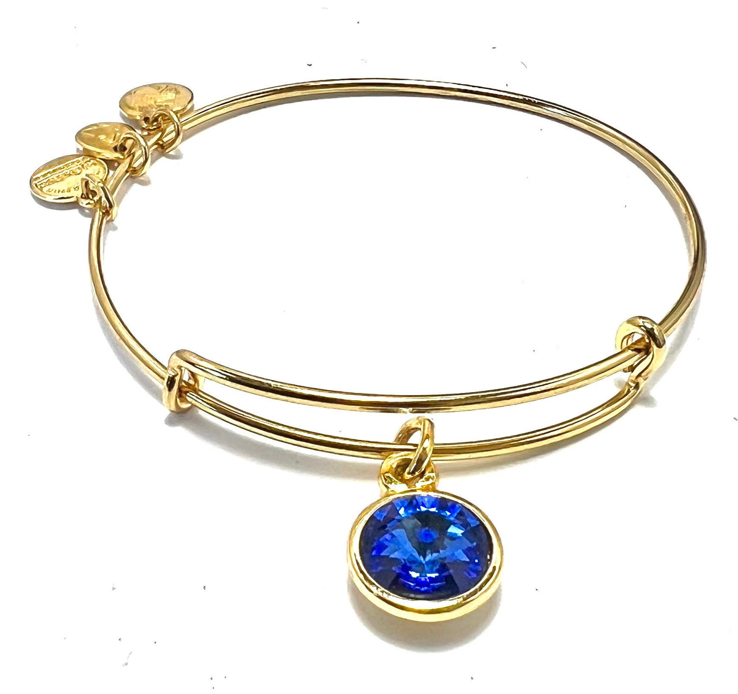 Alex and Ani - September Birthstone, Sapphire Crystal Charm Bangle, Rafaelian Silver, Stackable, Collectors Gift for Her