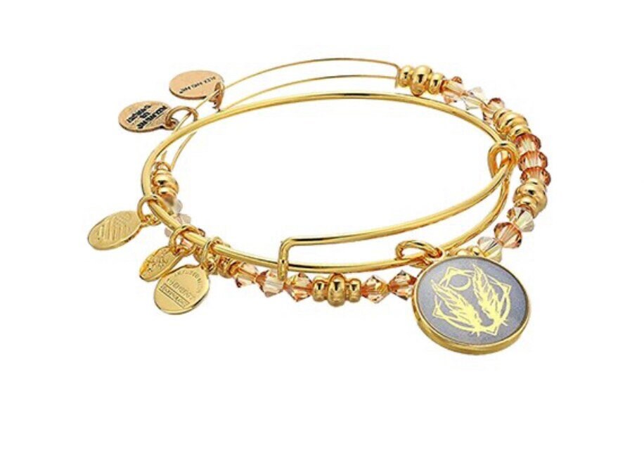 Alex and Ani - Godspeed Charm Set of 2 Bangles, Rafaelian Shiny Gold, with Swarovski Crystal Beaded Bracelet, NWT, Stackable, Gift for Her