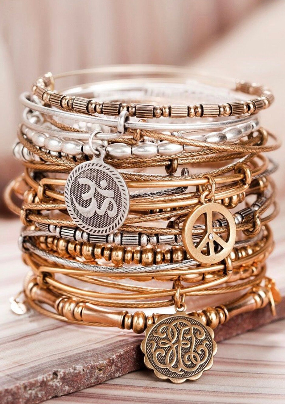 Alex and Ani - “World Peace” Charm Bangle Bracelet