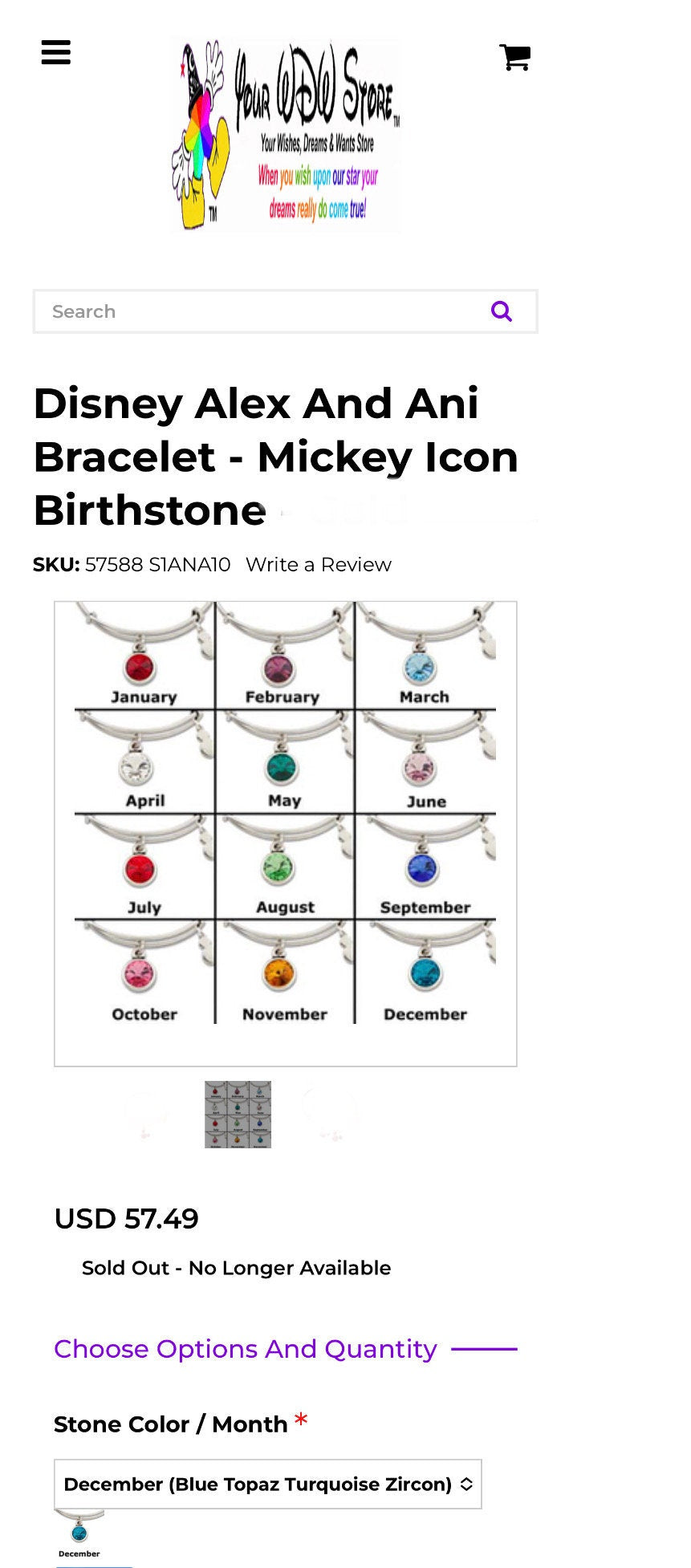 Alex and Ani - Disney Park Exclusive - Mickey Mouse February Birth Swarovski Crystal Bangle Bracelet Rafaelian Silver, Gift for Her