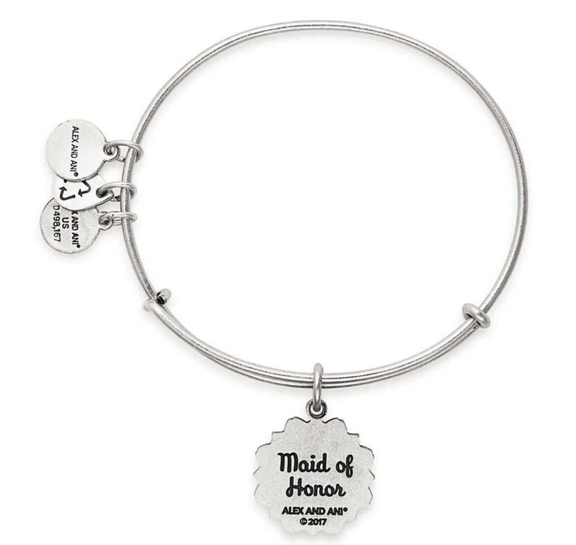 Alex and Ani - My Nobel Woman “Maid of Honor”, Rafaelian Silver with Swarovski Crystals Bangle Bracelet, NWOT, Bride’s Gift to BFF, Gift