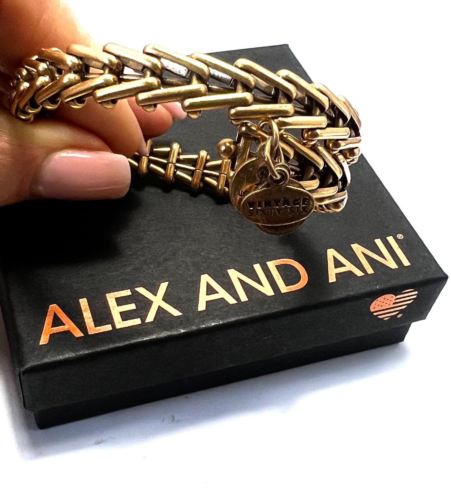 Alex and Ani Vintage Sixty-Six Gypsy Wrap Bracelet, in Shiny Rafaelian Silver, Rafaelian Silver, Rafaelian Gold NWOT+Card & Box, Gift