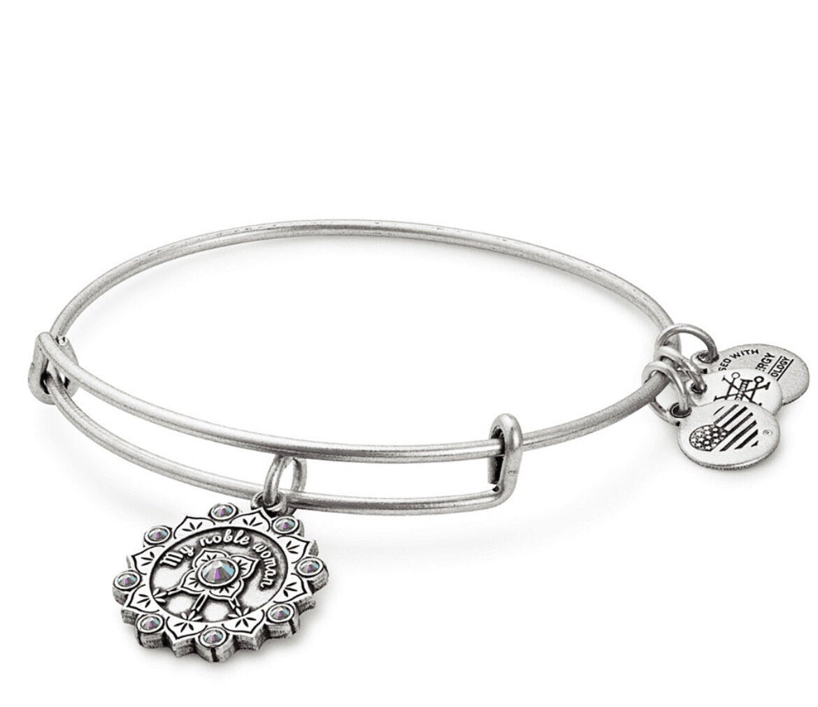 Alex and Ani - My Nobel Woman “Maid of Honor”, Rafaelian Silver with Swarovski Crystals Bangle Bracelet, NWOT, Bride’s Gift to BFF, Gift