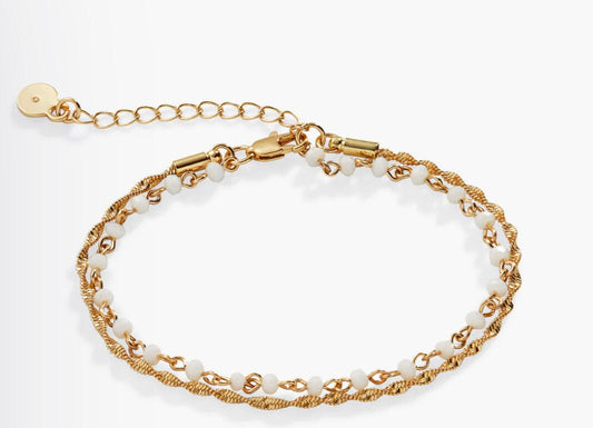 Alex and Ani - Layered Rosary Chain Adjustable with Delicate Chain, Rafaelian Gold, Two Attached Bracelets, NWT + Card, Gift for Her