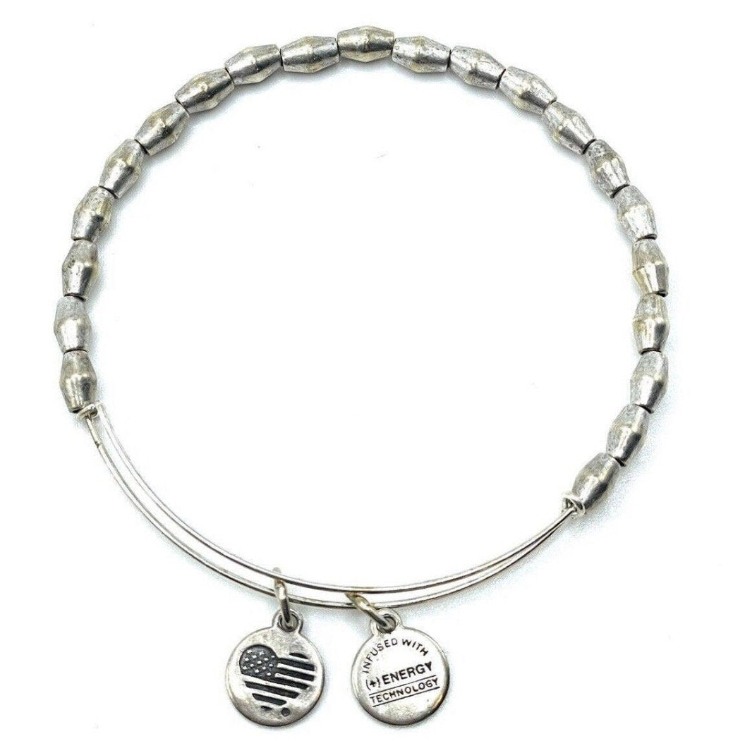 Alex and Ani - Beaded Bangle Bracelet - Rafaelian Gold/Silver®, Stackable & Adjustable, Collector’s Gift for Her