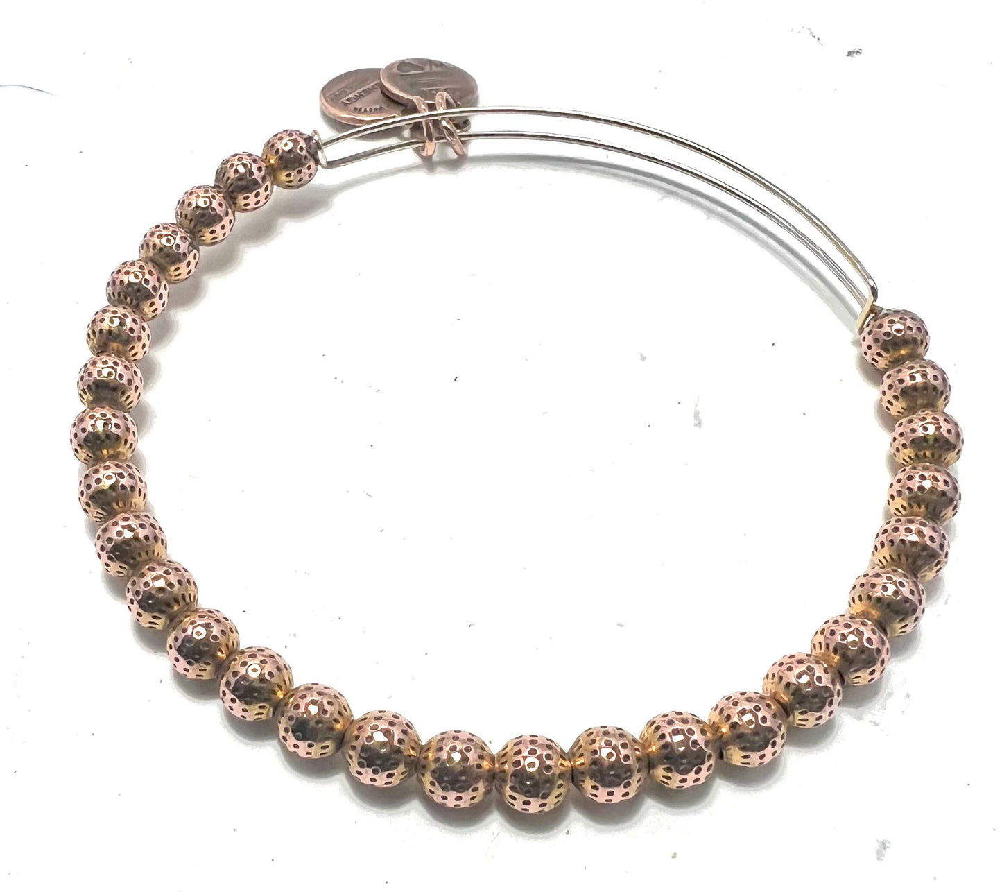 Alex and Ani -Euphrates Beaded Bangle Bracelet - Shiny Rafaelian Rose Gold/Silver®, Adjustable, Collector’s Gift for Her