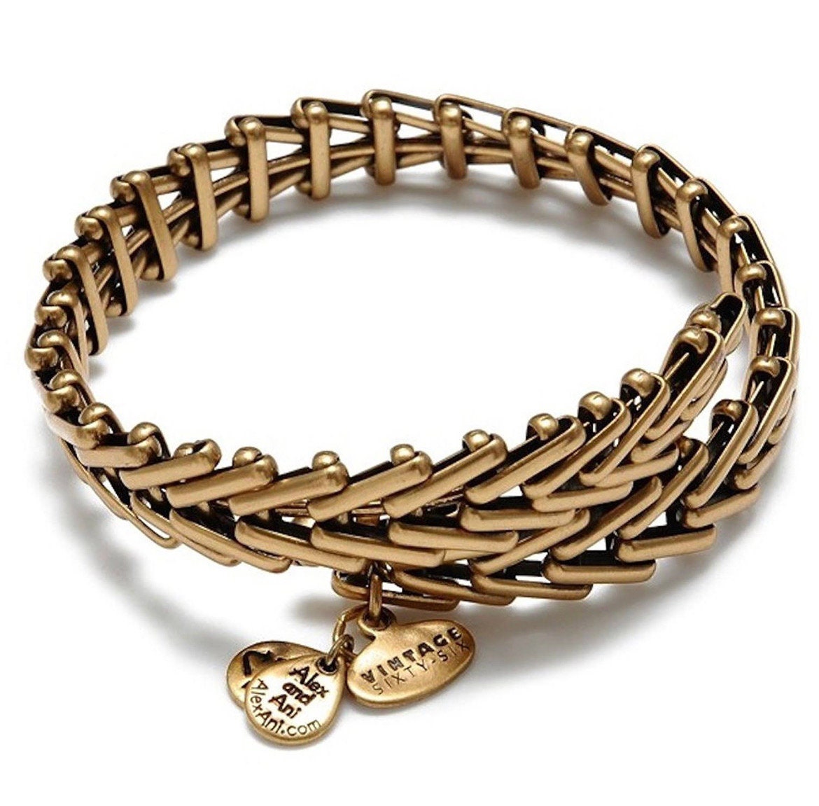 Alex and Ani Vintage Sixty-Six Gypsy Wrap Bracelet, in Shiny Rafaelian Silver, Rafaelian Silver, Rafaelian Gold NWOT+Card & Box, Gift