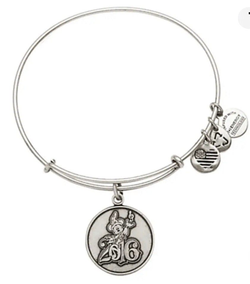 Alex and Ani - Disney Park Exclusive Charm Bracelet - Sorcerer Mickey Mouse 2016, Gift for Her, Rafaelian Gold, Collector’s Bracelet