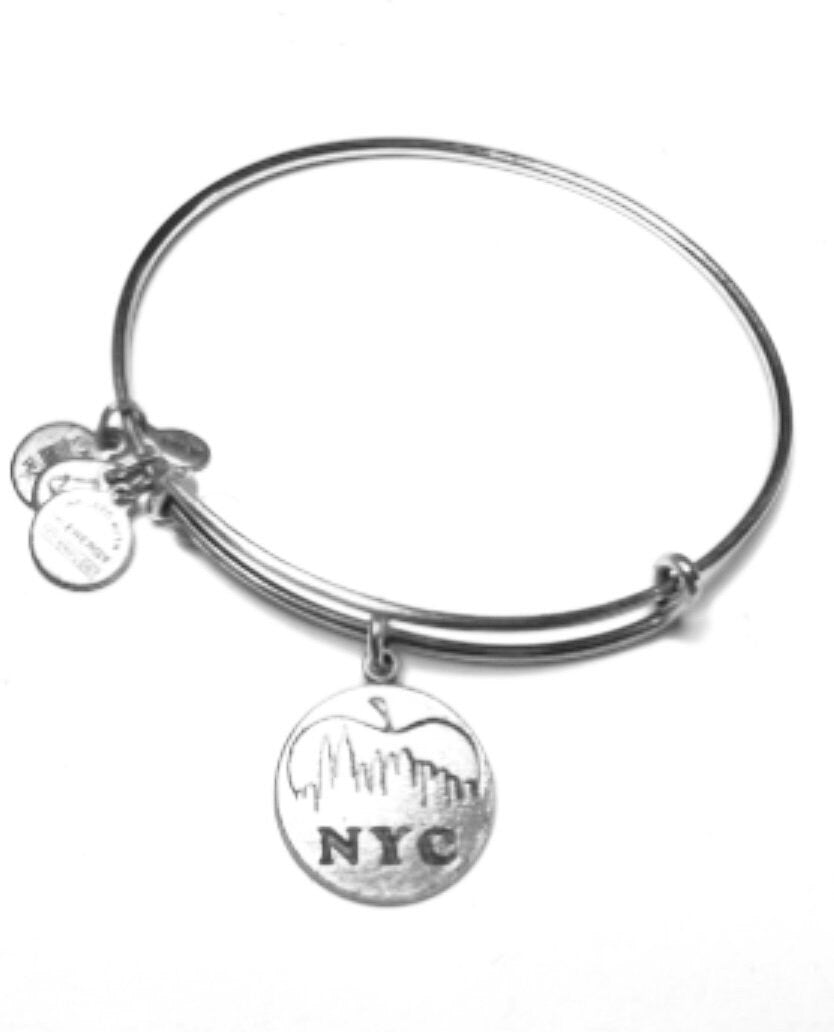 Alex and Ani - NYC, New York City Sky Line II Charm, Rafaelian Gold/Silver Bangle Bracelet, Collectors Gift for Her