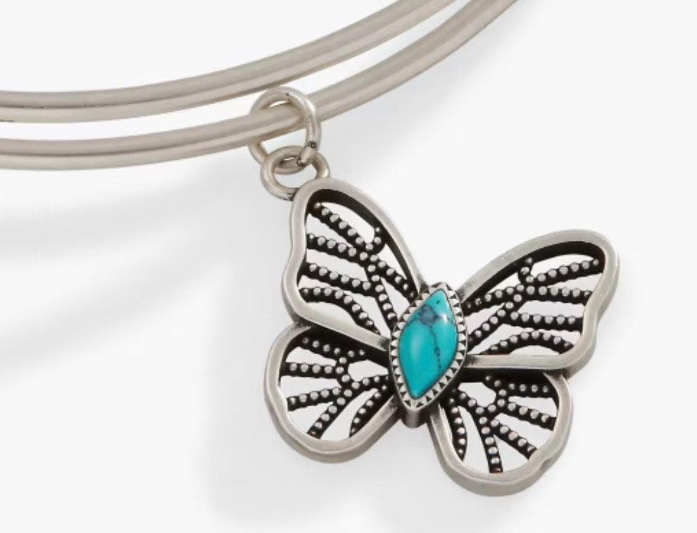 Alex and Ani - August Butterfly of the Month, Turquoise Stone Charm Bangle