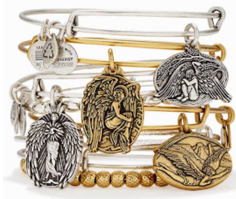 Alex and Ani - Guardian of Healing, Renew Me, Rafaelian Silver/Gold, Slide Bangle, Adjustable Bracelet, Gift for Her, NWOT + Card