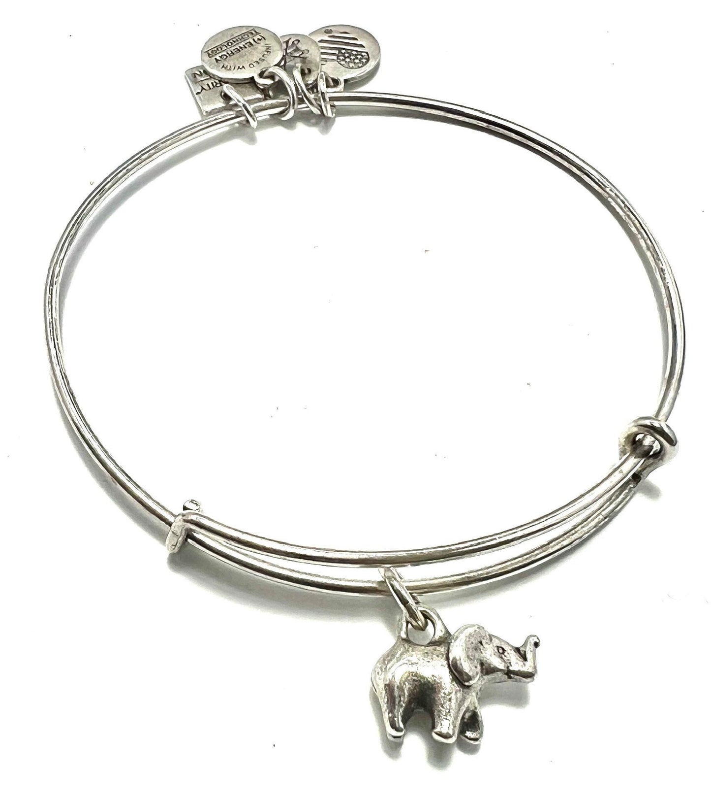 Alex and Ani - Charity by Design, Elephant II Charm, Rafaelian Silver/Gold, Adjustable & Stackable Collectable Gift for Her, NWOT + Card