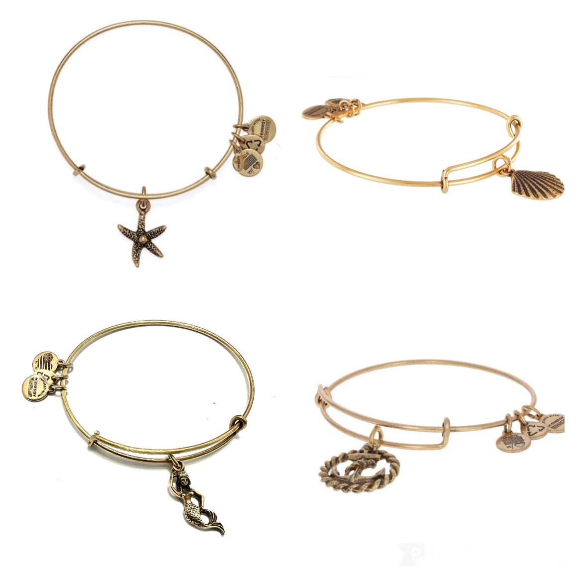 Alex and Ani - 4 Nautical Inspired Charm Bangle Bracelets, Special Sale