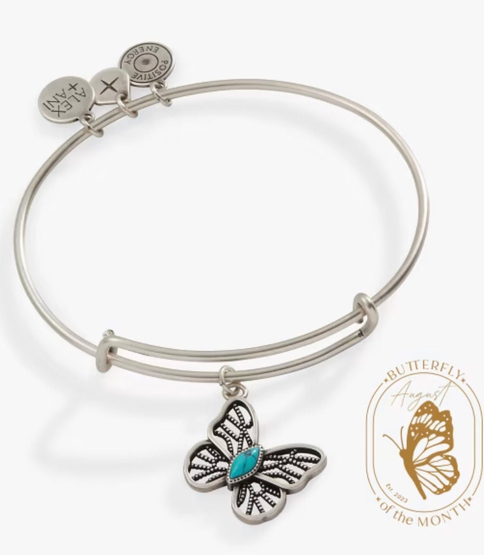 Alex and Ani - August Butterfly of the Month, Turquoise Stone Charm Bangle