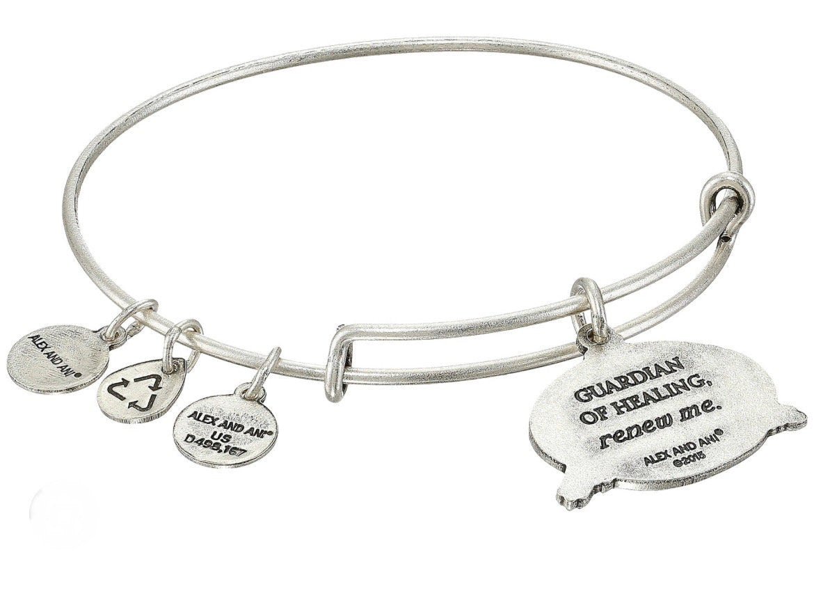 Alex and Ani - Guardian of Healing, Renew Me, Rafaelian Silver/Gold, Slide Bangle, Adjustable Bracelet, Gift for Her, NWOT + Card