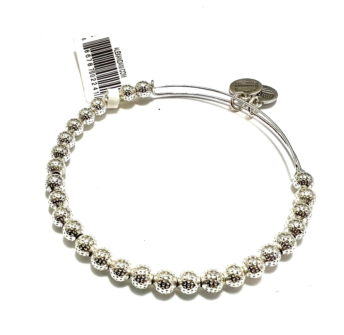 Alex and Ani -Euphrates Beaded Bangle Bracelet - Shiny Rafaelian Rose Gold/Silver®, Adjustable, Collector’s Gift for Her