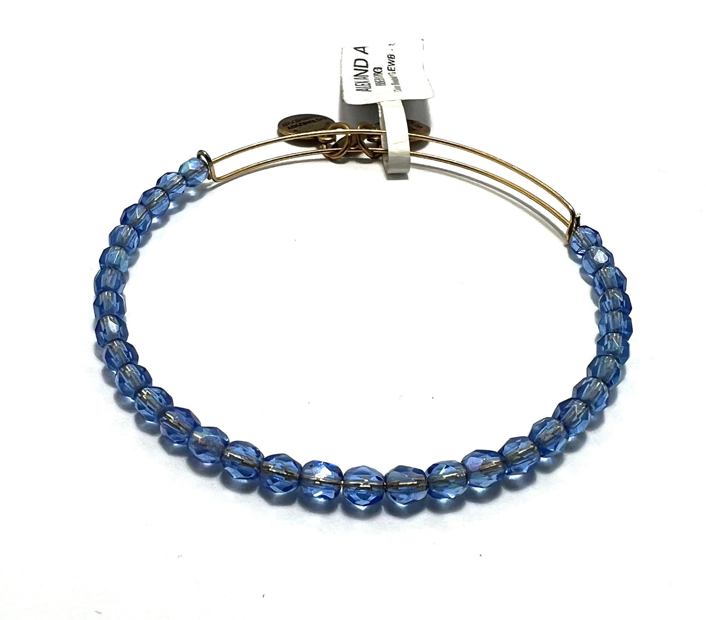 Alex and Ani - Blue Resin Beaded Bangle Bracelet -  Rafaelian Silver® (EUC) & Rafaelian Gold® (NWT), Adjustable, Collector’s Gift for Her,