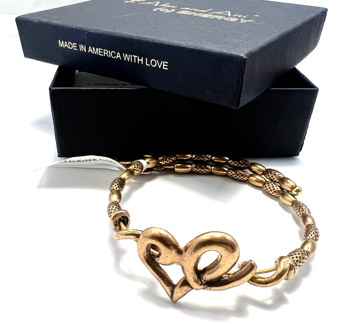 Alex and Ani - Heart & Beaded Wrap  - Vintage Sixty-Six Energy Infused Wrap, Rafaelian Rose Gold NWT + Card plus Box,  Gift for Her