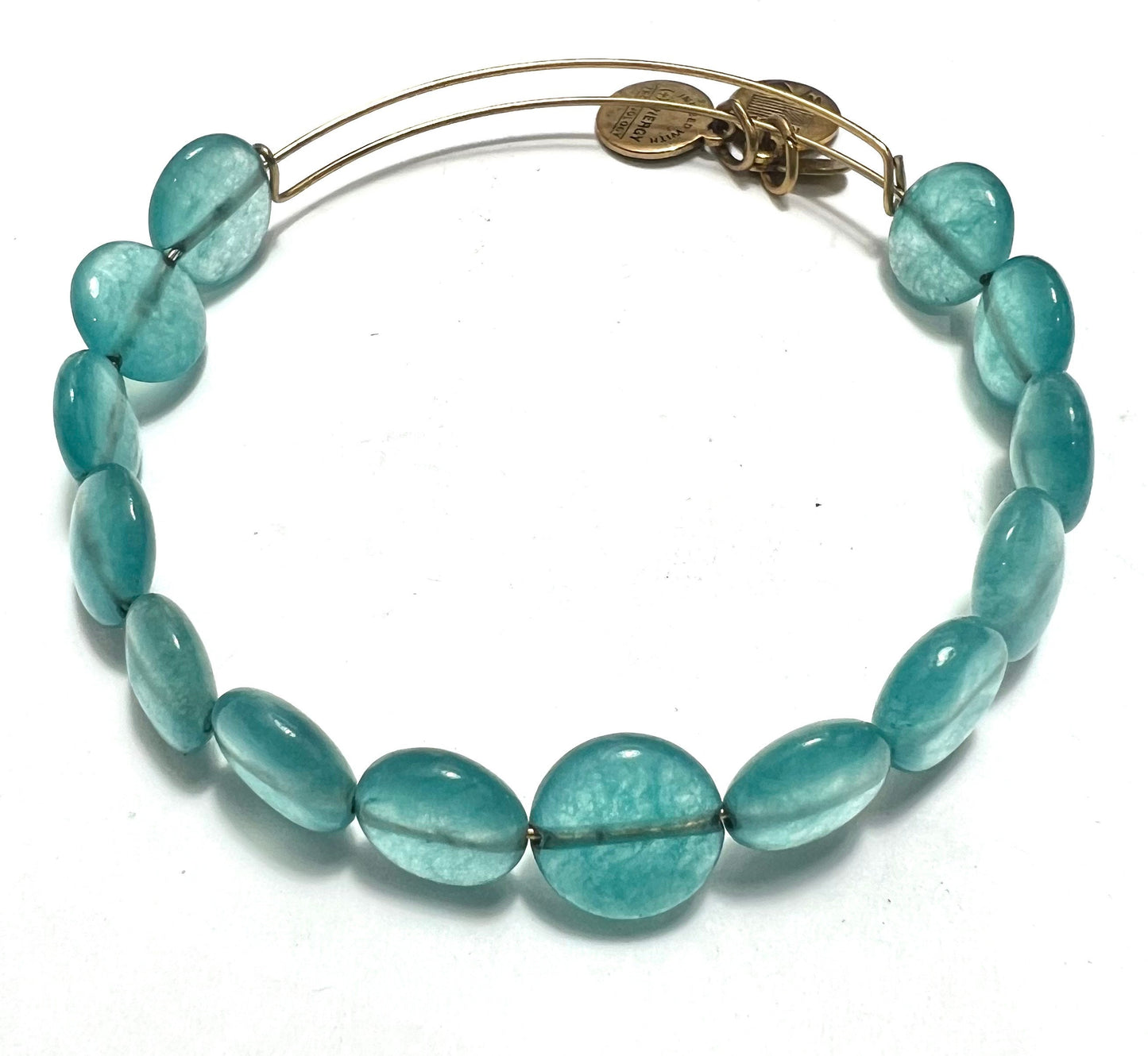 Alex and Ani - Nautical Blue Luxe Beaded Rafaelian Gold Bangle Bracelet, Adjustable & Stackable, Collector’s Gift for Her