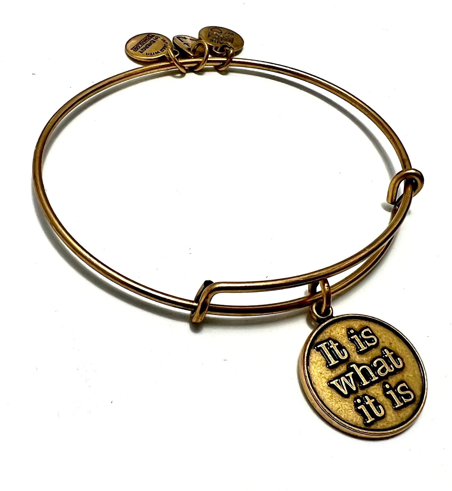 Alex and Ani - “It Is What It Is” Charm Bangle Rafaelian Silver/Gold, Stackable, Adjustable, Collector’s Bracelet, Gift for Her