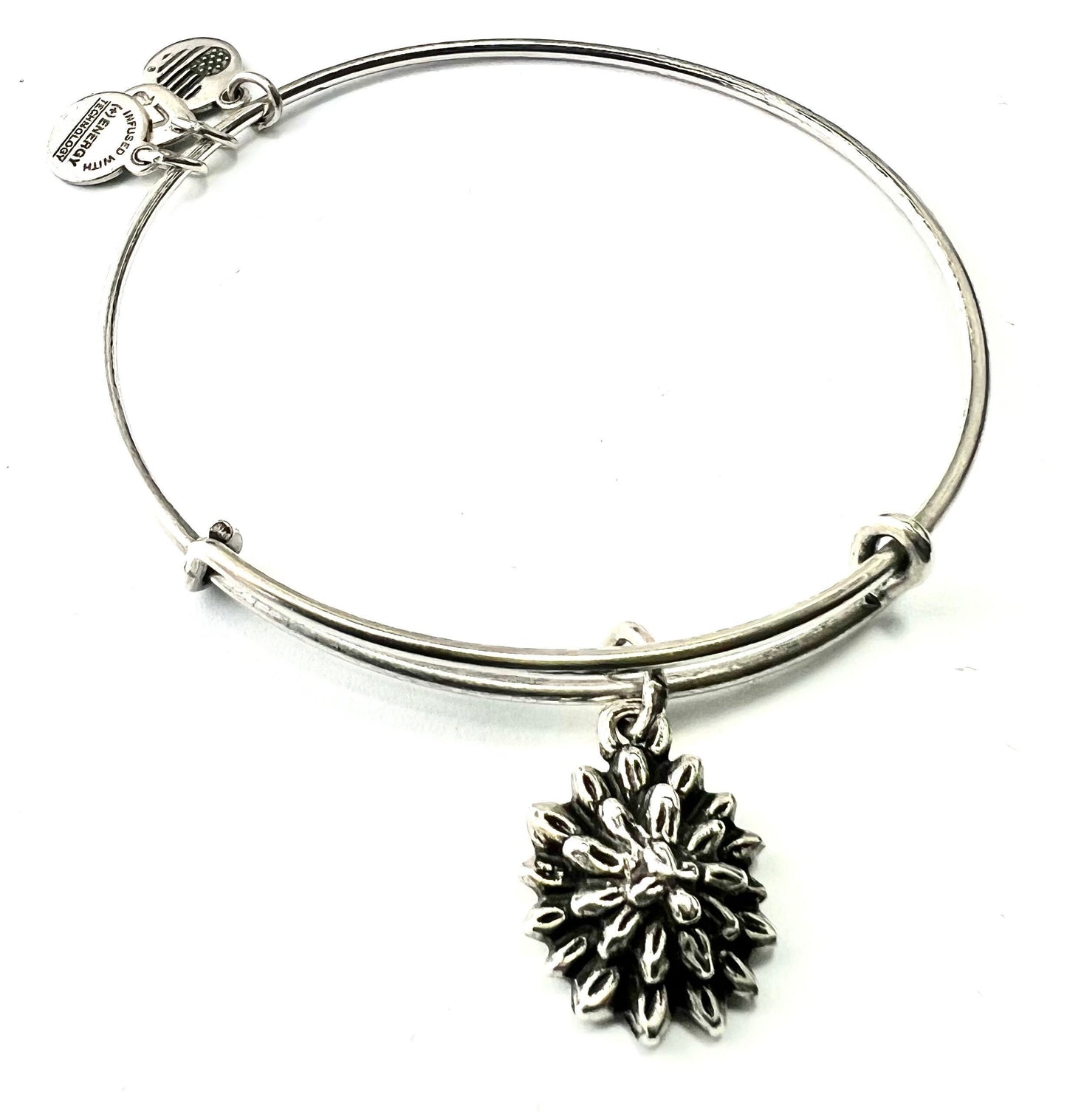 Alex and Ani - Water Lily Charm Bangle, Gift for Her, Rafaelian Gold/Silver, Collectors Bracelet