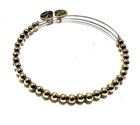 Alex & Ani - Gold Beaded Dot Bangle Bracelet in Rafaelian Gold