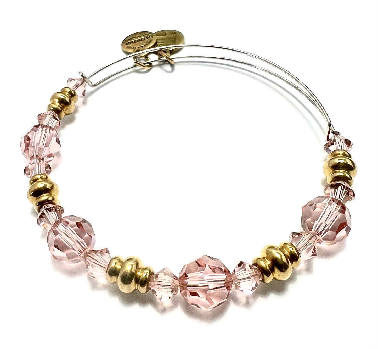 Alex and Ani - Matte Lavender Beaded Vintage 66 Wrap, Pink Swarovski Crystal w/Rafaelian Gold Beads, Bracelet Gift for Her - 2 for 1 Bundle