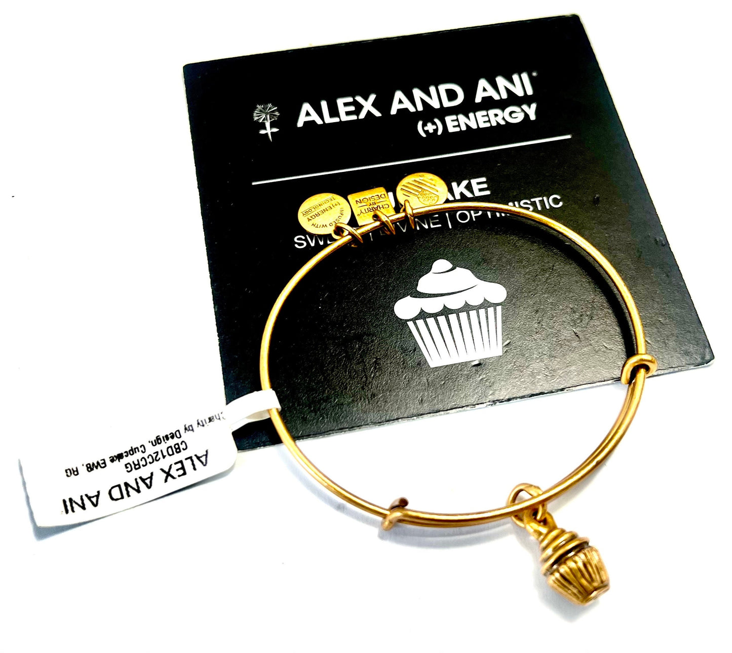 Alex and Ani - Cupcake Charm Bangle Rafaelian Silver/Gold, Stackable, Adjustable, Collector’s Bracelet, Collector’s Gift for Her, NWOT & NWT