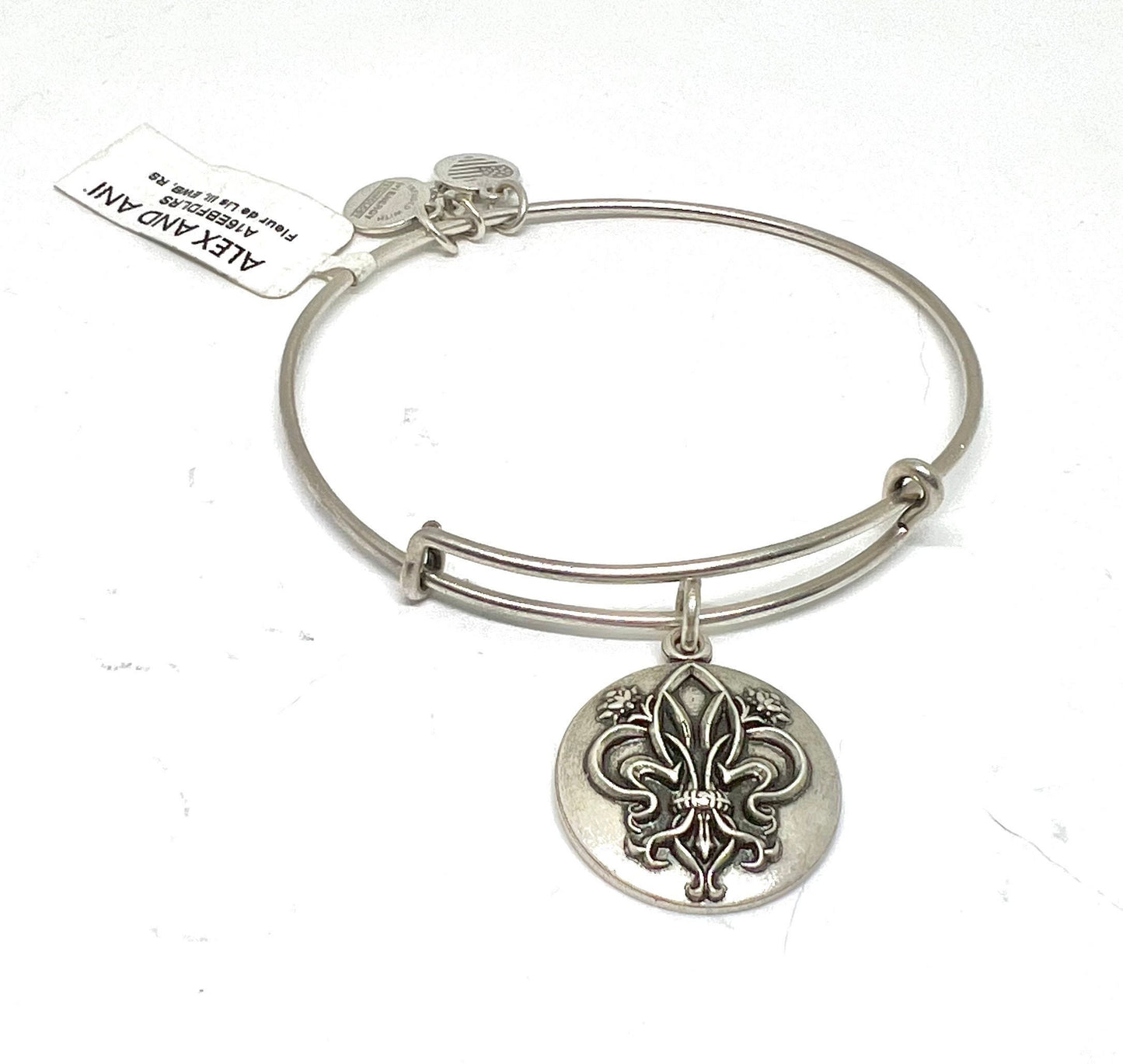 Alex and Ani - Fleur de Lis Charm Bangle Rafaelian Silver is NWT, Rafaelian Gold is EUC, Stackable, Collectable Bracelet, Gift for Her