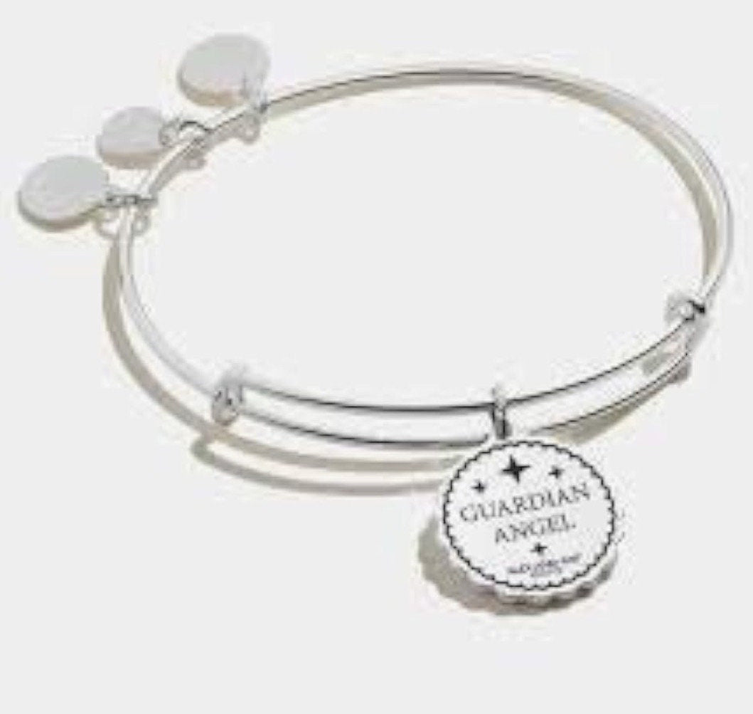 Alex and Ani - Guardian Angel Color Infusion Charm, Rafaelian Shiny Silver®, Angel Wings Bangle Bracelet, NWOT & NWT Gift for Her