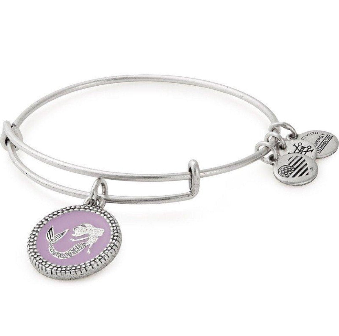 Alex and Ani - Color Infusion Mermaid III Charm Bangle in Rafaelian Silver, Bangle Bracelet, Adjustable, Collectable Gift for Her, NWT